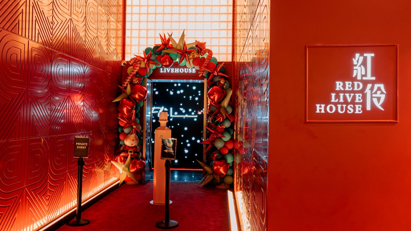 The red entrance with the RED Live House sign