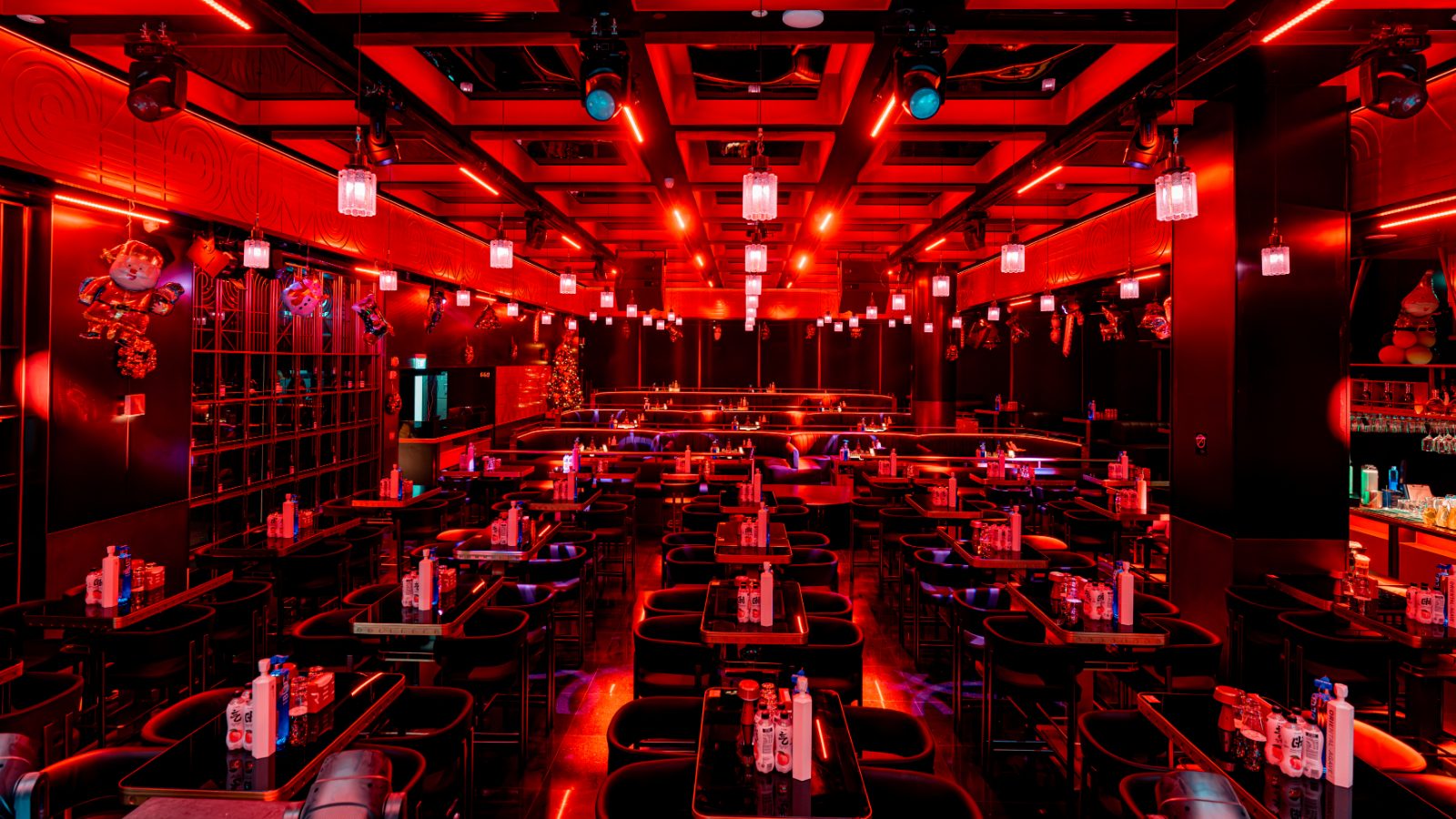 The RED Live House hall in red light